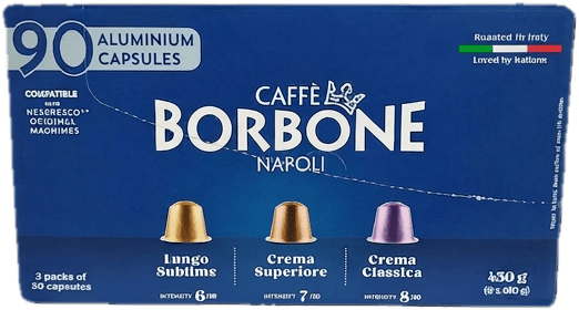 Caffè Borbone Probierbox -  Nespresso kompatible Kapseln 90 Stück