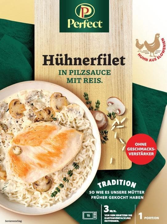 Chickenbreast in mushroom sauce & rice