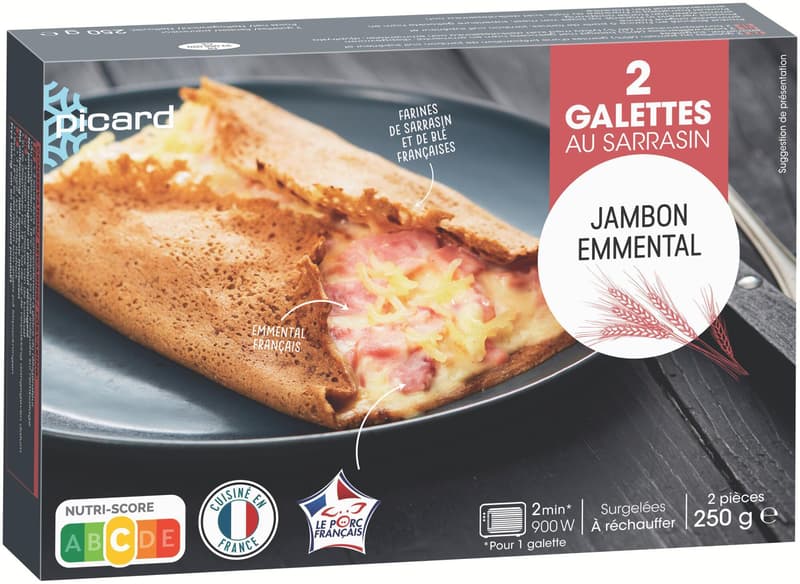 PICARD 2 Buchweizen-Galettes mit Schinken & Emmentaler (tiefgekühlt)