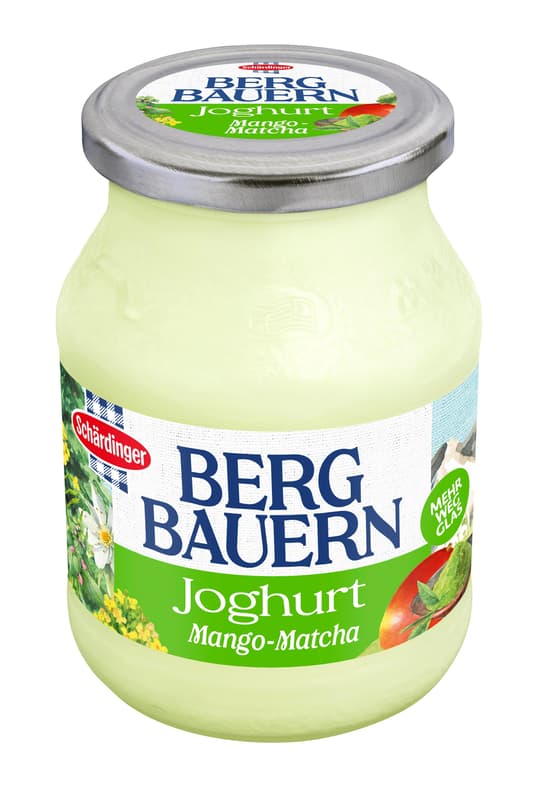 Schärdinger Bergbauern Fruchjoghurt Mango-Matcha im Mehrwegglas
