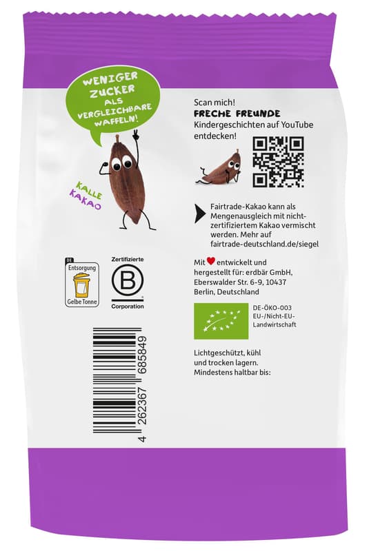Freche Freunde BIO Waffel-Herzchen Kakao