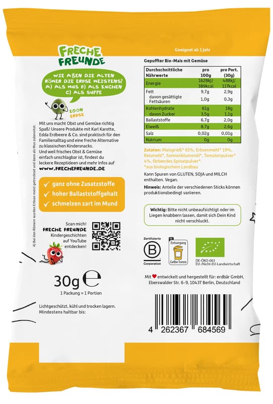 Freche Freunde BIO Knusper-Sticks Bunter Gemüse-Mix