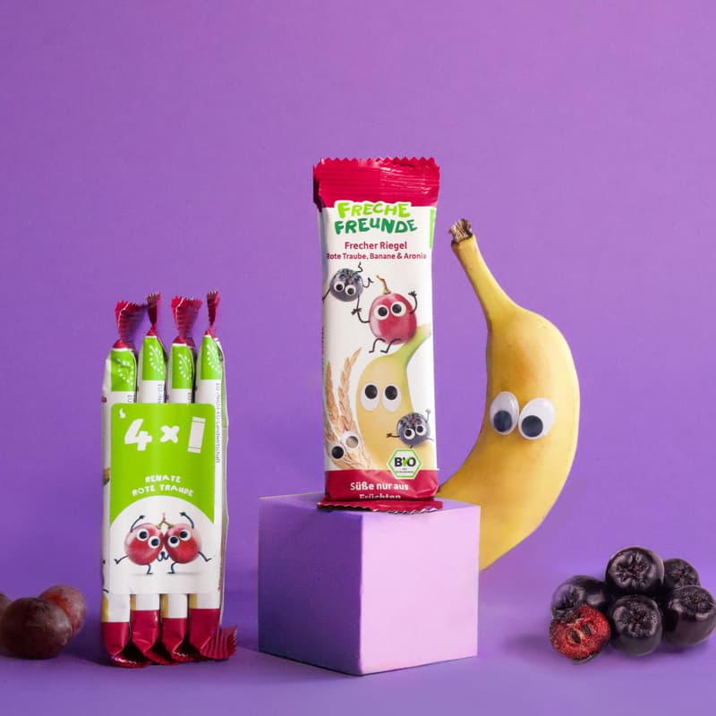 Freche Freunde BIO Frecher Riegel Banane, Rote Traube & Aronia