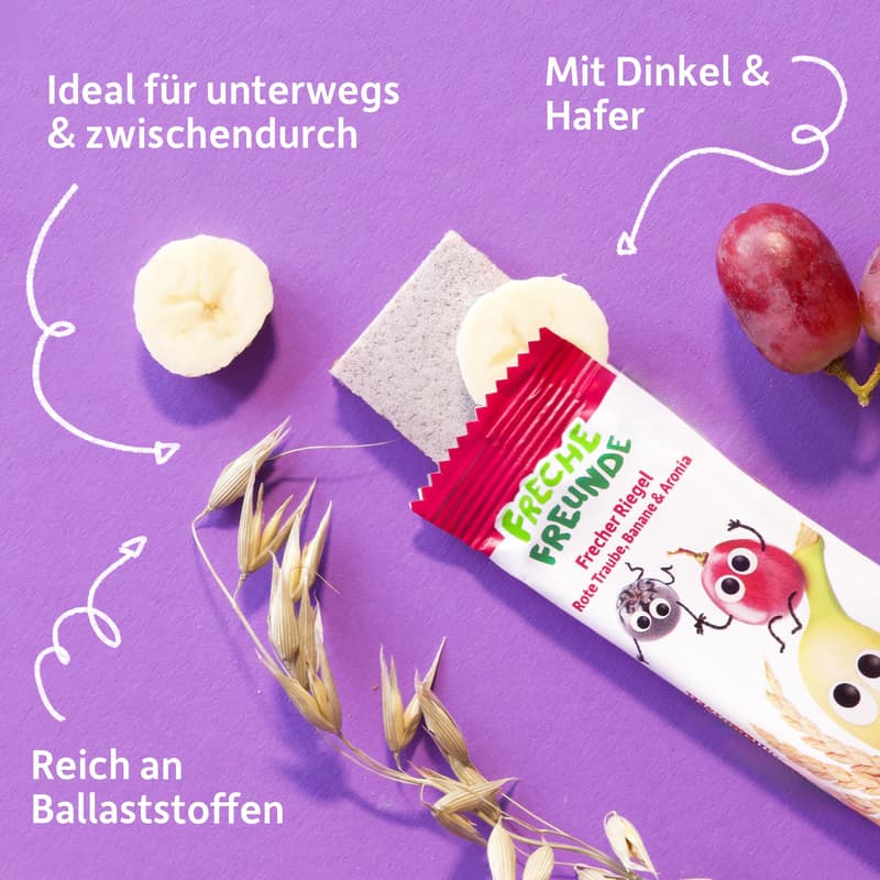 Freche Freunde BIO Frecher Riegel Banane, Rote Traube & Aronia