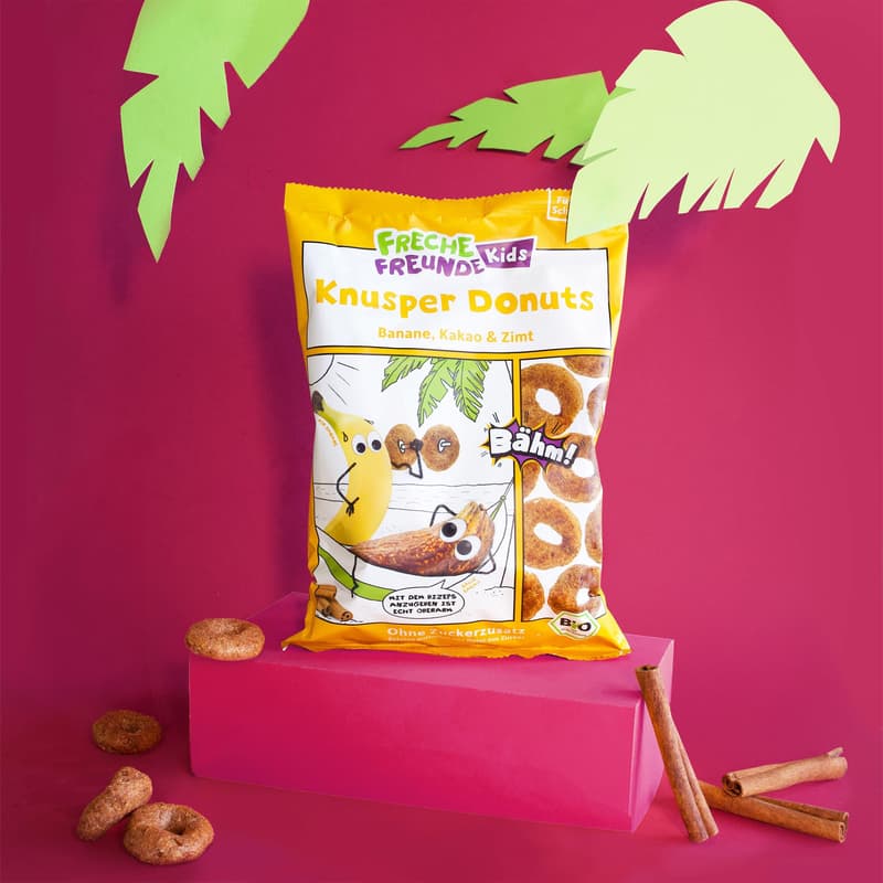 Freche Freunde Kids BIO Knusper Donuts Banane, Kakao & Zimt