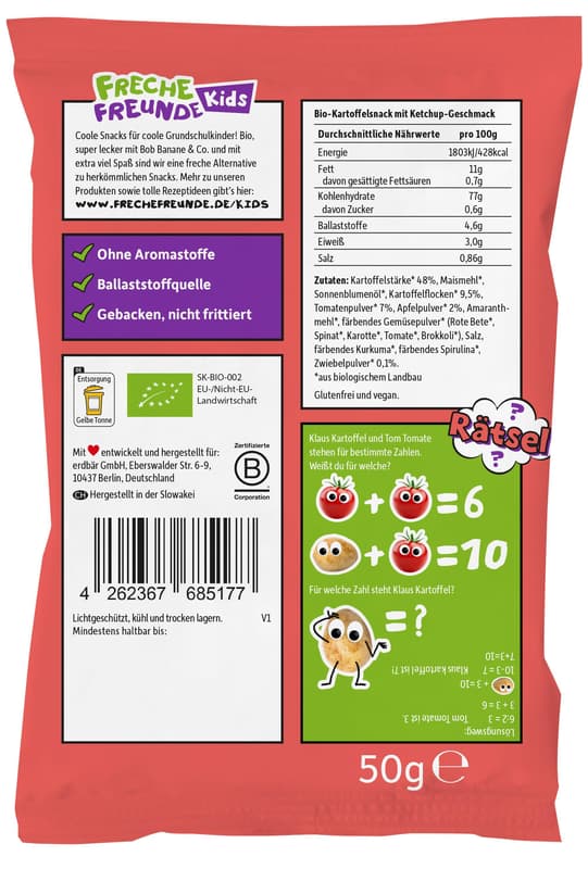 Freche Freunde Kids BIO Bunte Chips Ketchup-Style