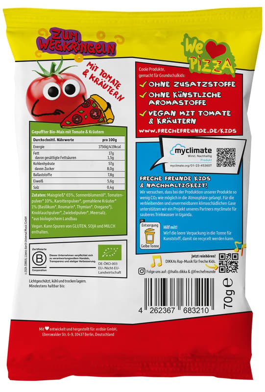 Freche Freunde Kids BIO Toms & DIKKAs Knusper Kringel Pizza Style