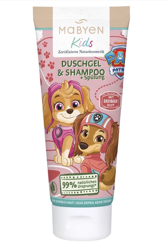 Mabyen Kids 3in1 Duschgel, Shampoo & Spülung, Erdbeere
