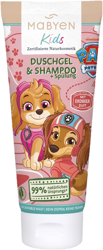 Mabyen Kids 3in1 Duschgel, Shampoo & Spülung, Erdbeere
