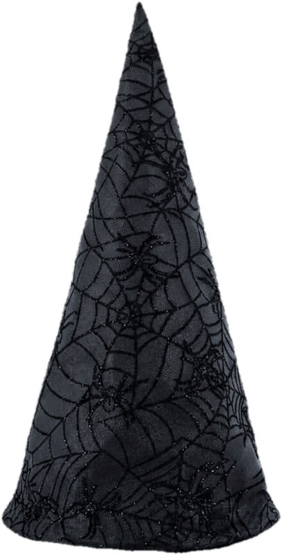 Widmann Hexenstrickhut Spinnennetz mit Glitzer schwarz
