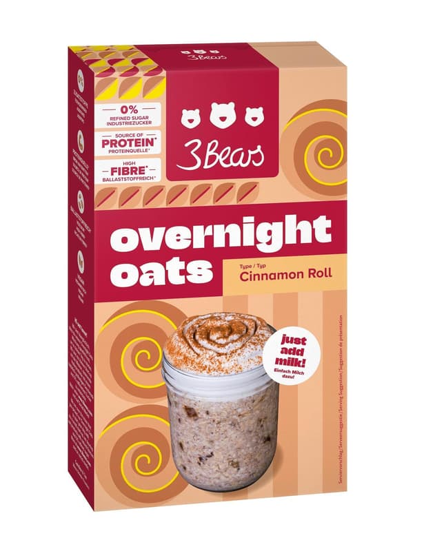 3Bears Overnight Oats Cinnamon Roll