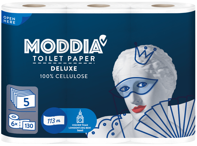 Moddia toilet paper 6 rolls á 130 sheets 5 ply