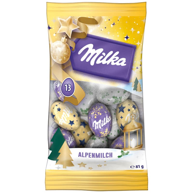 Milka Weihnachts-Kugeln Alpenmilch Design Edition