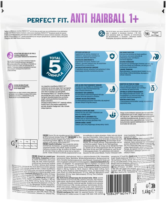 Perfect Fit™ Katze Trocken Anti Hairball mit Huhn 1,4kg