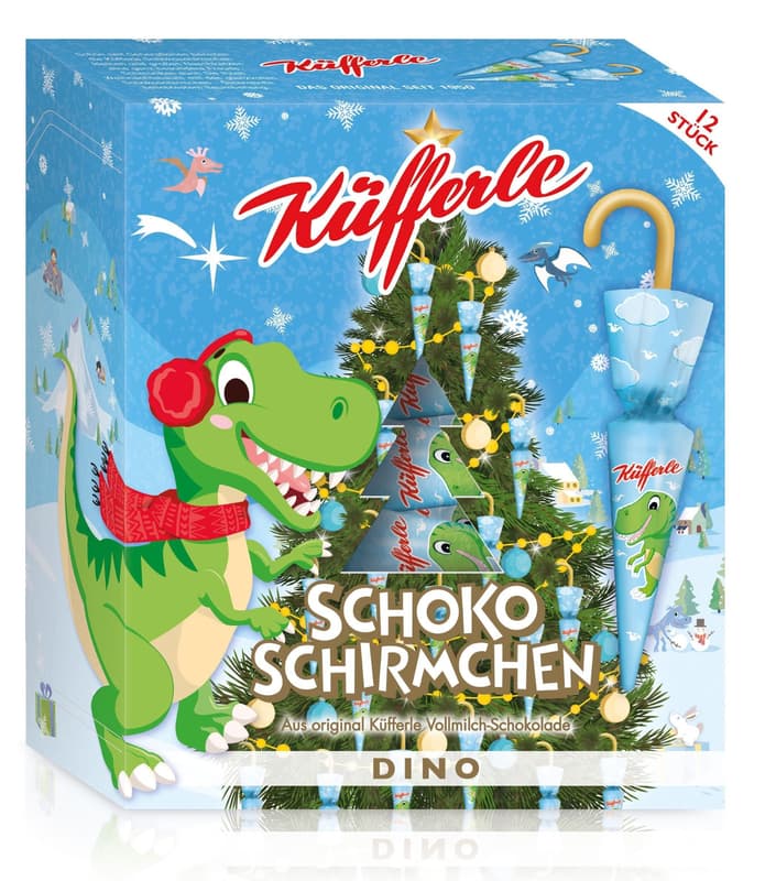 Küfferle Schokoschirmchen Dino 12er