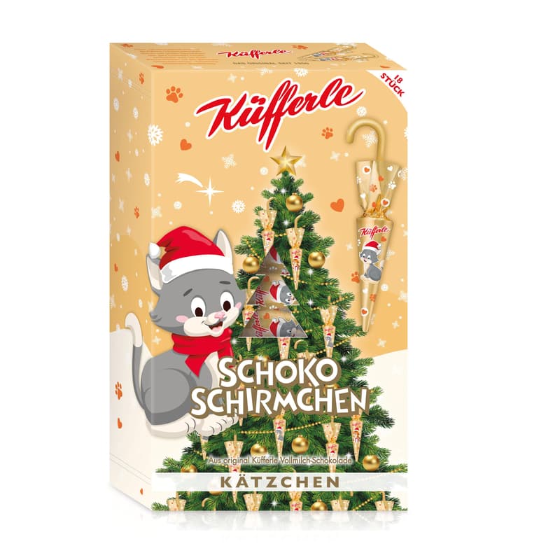 Küfferle Schokoschirmchen Katze 18er