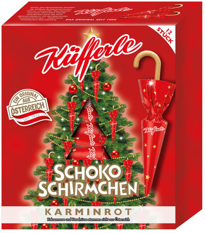 Küfferle Schokoschirmchen Karminrot 12er