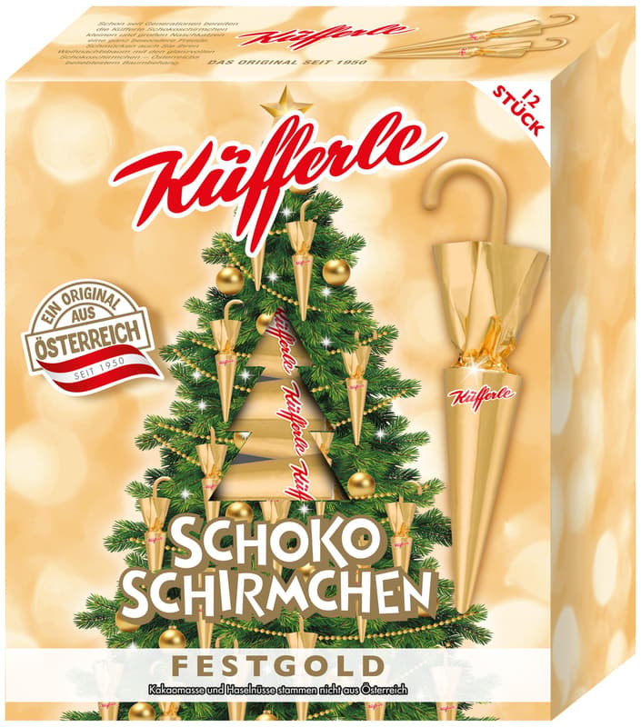 Küfferle Schokoschirmchen Festgold 12er