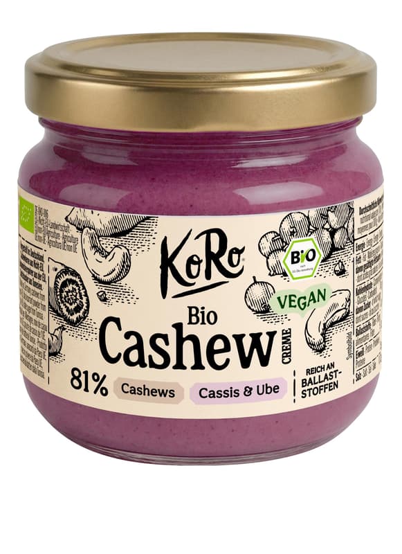 KoRo BIO Cashewmus mit Cassis und Ube