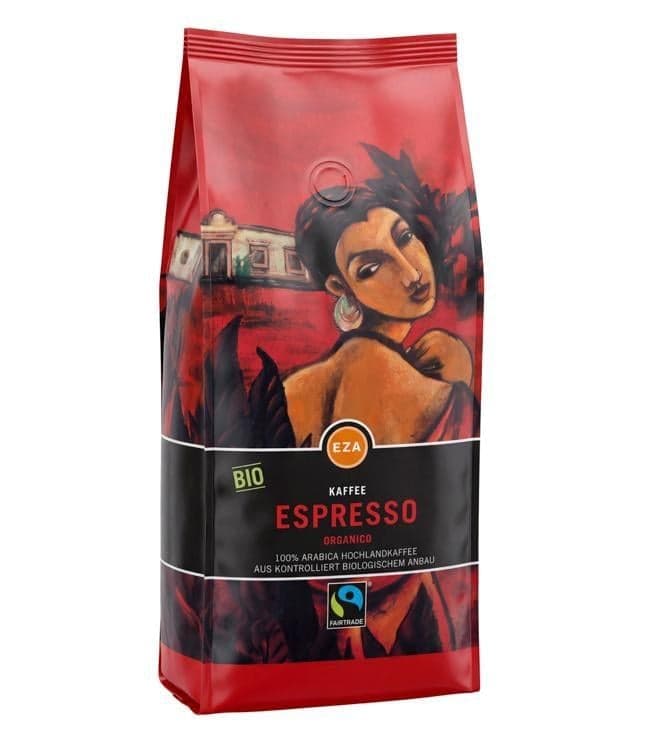 EZA BIO Fairtrade Kaffee Organico Espresso ganze Bohne
