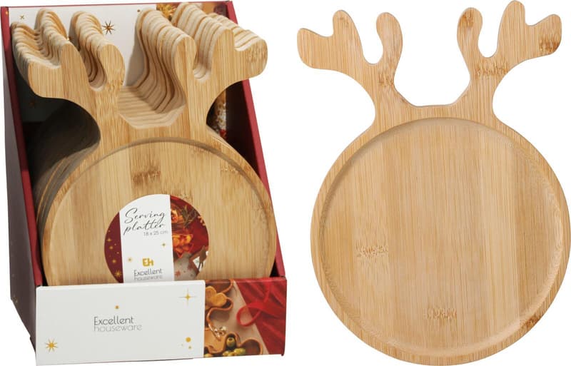Reindeer Serving Board 25 × 18 × 1. 5 cm, Bamboo