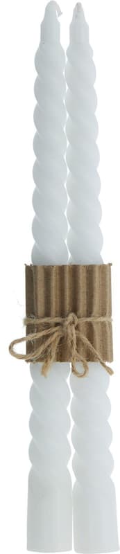 Twisted candles 45 × 260 mm, paraffin/wax, white