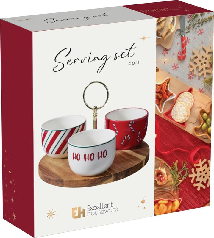 Christmas serving set, 4-piece, 29 × 29 cm