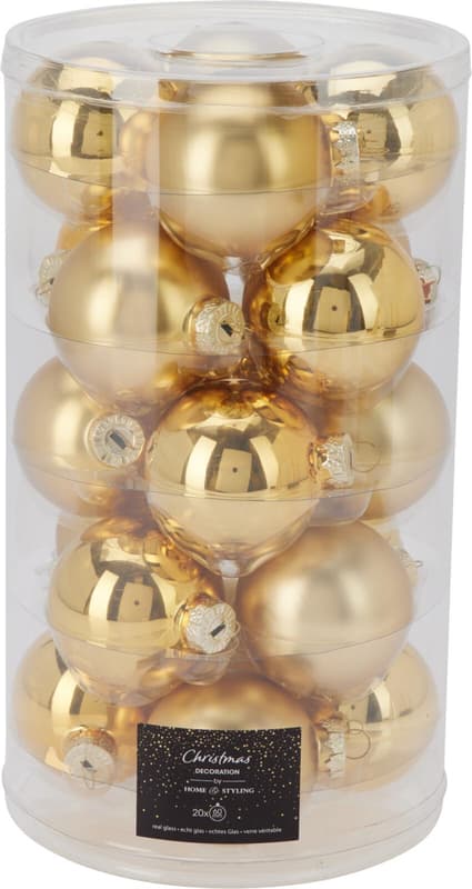 Weihnachtskugeln Ø 6 cm, Glas, Gold