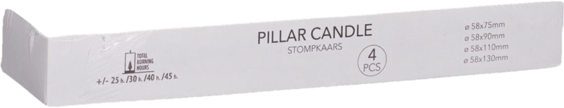 Pillar candles Ø 5.8 cm, wax, ivory