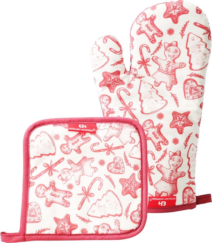 Christmas Oven Glove & Pot Holder 2-piece, Cotton, 170 × 270 mm