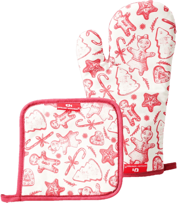 Christmas Oven Glove & Pot Holder 2-piece, Cotton, 170 × 270 mm