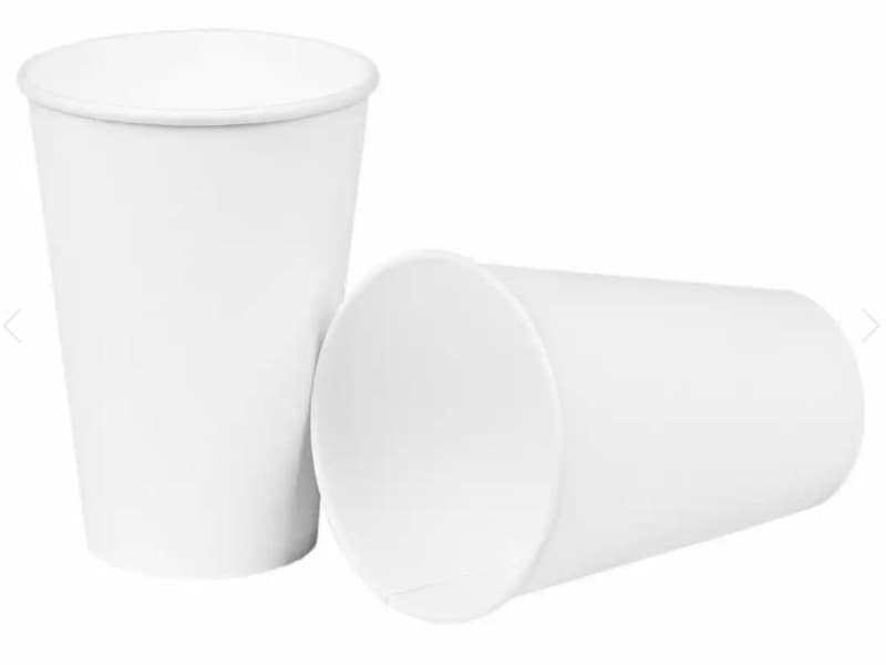 White paper cups, 50 pieces