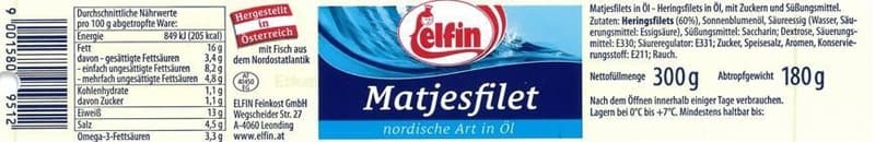 Elfin Matjesfilet nordische Art in Öl