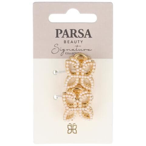 Parsa Beauty Metal Hair Clips with Pearls 2 pcs