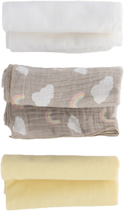 Parsa Beauty Muslin Cloths Multicoloured 3 pcs