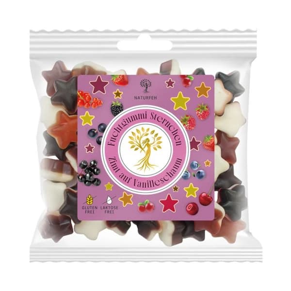 Fruchtgummi Zimt auf Vanilleschaum