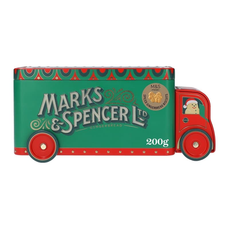Marks & Spencer Spiced Gingerbread Biscuits Truck Tin