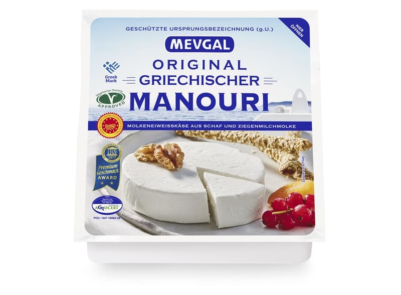 Mevgal Manouri DOP from sheep and goat milk