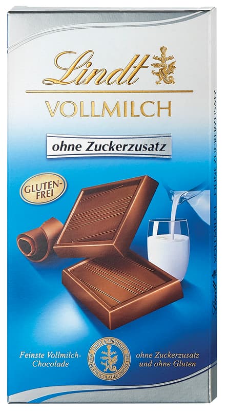 Lindt Vollmilch Tafel ohne Zuckerzusatz