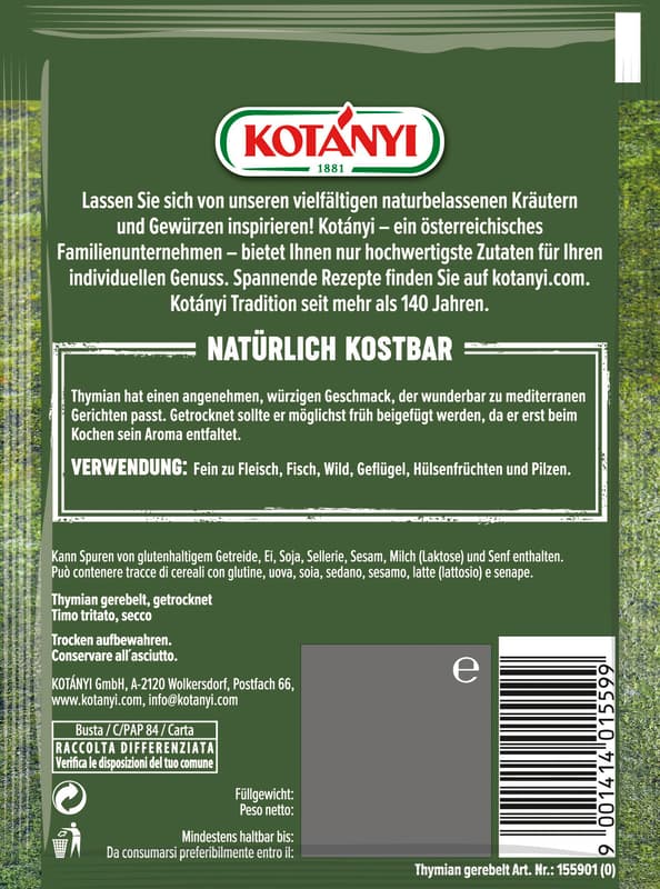 Kotányi Thyme dried