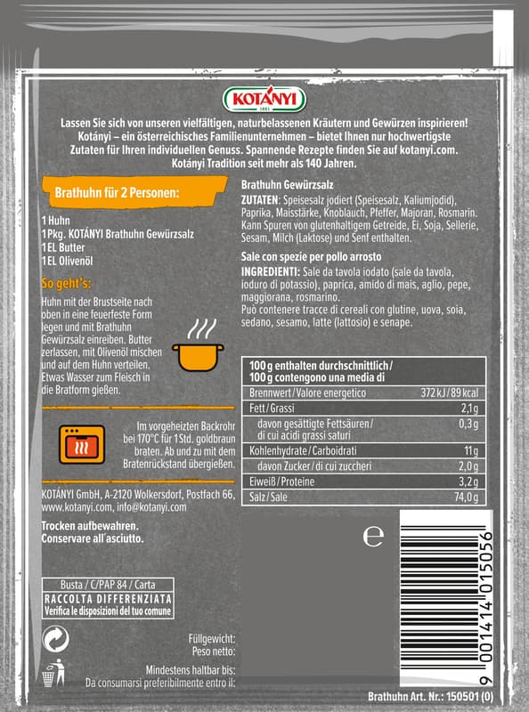 Kotányi Roast Chicken Seasoning Salt