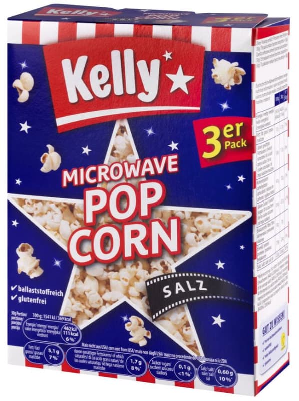 Kelly's Microwave Golden Popcorn salted