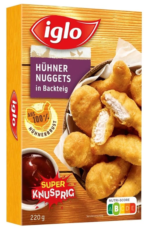 Iglo chicken nuggets in batter