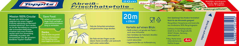 TOPPITS tear-off fresh-keeping foil