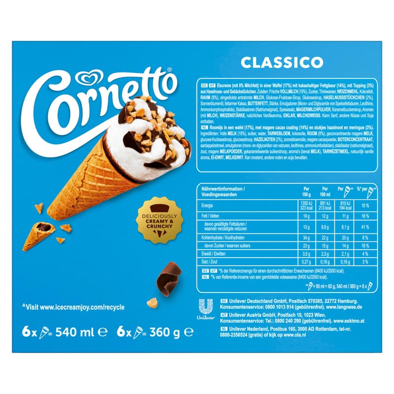 Eskimo Multipack 6 x Cornetto Classico