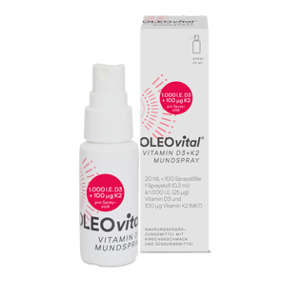 Oleovital Vitamin D3+K2 Mundspray (1000IE D3 + 100 MCg K2)