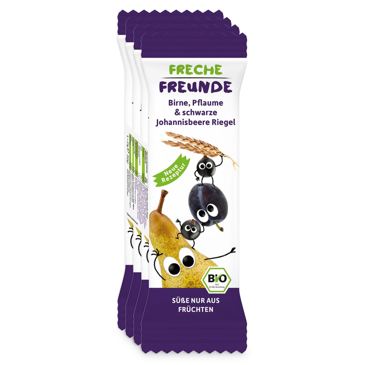 Freche Freunde BIO Frecher Getreideriegel Birne, Pflaume & Schwarze Johannisbeere