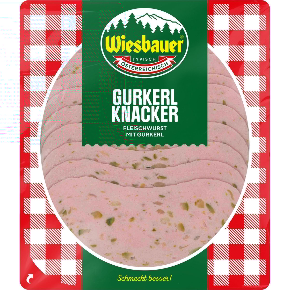 Wiesbauer Gurkerl Knacker geschnitten