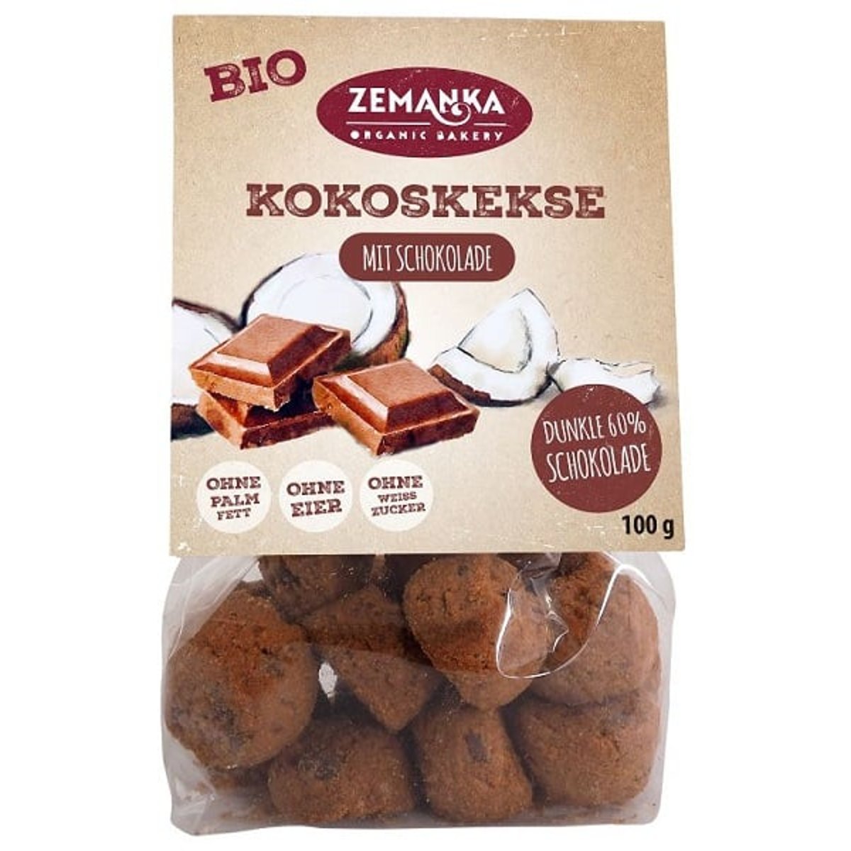 Zemanka BIO Kokoskekse mit Schokolade