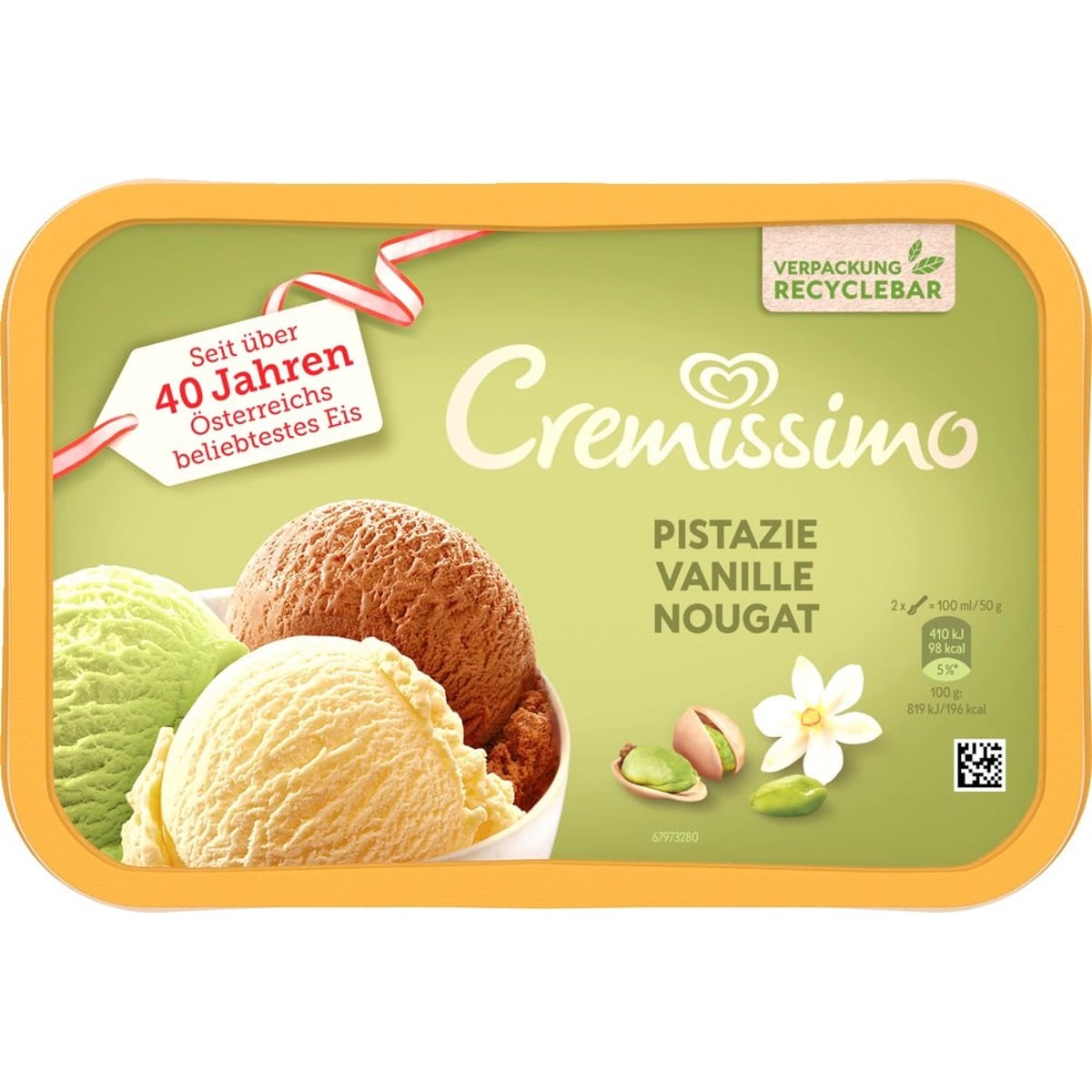Cremissimo Pistazie Vanille Nougat Eis